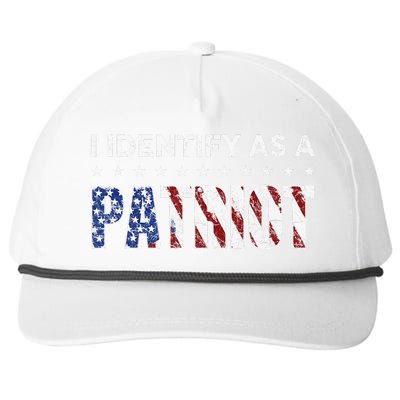 I Identify As A Patriot American Flag Patriotism Patriotic Snapback Five-Panel Rope Hat