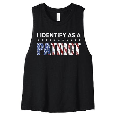 I Identify As A Patriot American Flag Patriotism Patriotic Women's Racerback Cropped Tank