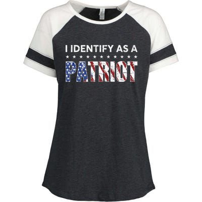 I Identify As A Patriot American Flag Patriotism Patriotic Enza Ladies Jersey Colorblock Tee