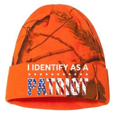 I Identify As A Patriot American Flag Patriotism Patriotic Kati Licensed 12" Camo Beanie