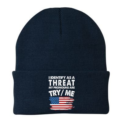 I Identify As A Threat My Pronouns Are Try Me Beanie