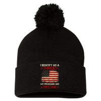 I Identify As A Threat My Pronouns Are Try Me Funny Meme Pom Pom 12in Knit Beanie