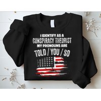 I Identify As A Conspiracy Theorist Pronouns Are Told You So Sweatshirt