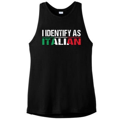 I Identify As Italian Ladies PosiCharge Tri-Blend Wicking Tank