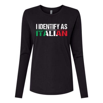 I Identify As Italian Womens Cotton Relaxed Long Sleeve T-Shirt