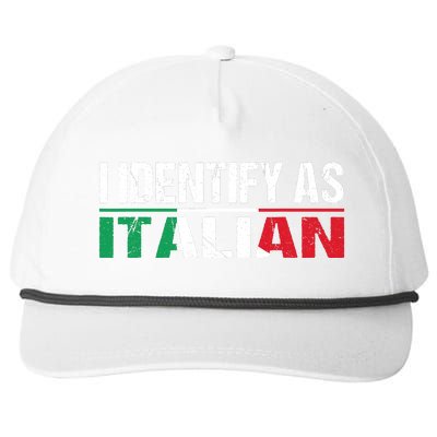 I Identify As Italian Snapback Five-Panel Rope Hat