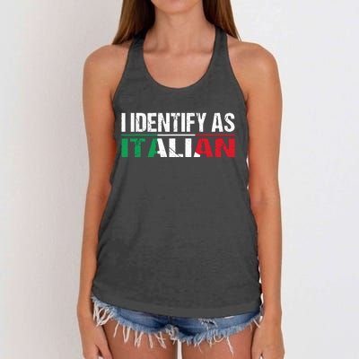 I Identify As Italian Women's Knotted Racerback Tank