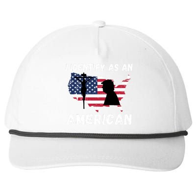 I Identify As An American, 4th Of July USA Flag, Trump 2024 Snapback Five-Panel Rope Hat