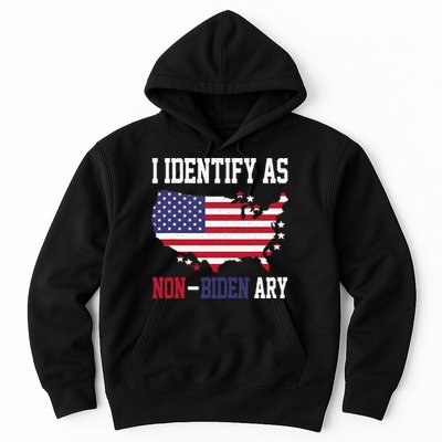 I Identify As Non Biden Amy America Flag Apparel Hoodie