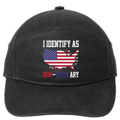 I Identify As Non Biden Amy America Flag Apparel 7-Panel Snapback Hat