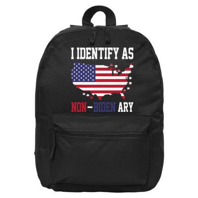 I Identify As Non Biden Amy America Flag Apparel 16 in Basic Backpack
