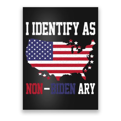 I Identify As Non Biden Amy America Flag Apparel Poster