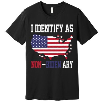 I Identify As Non Biden Amy America Flag Apparel Premium T-Shirt