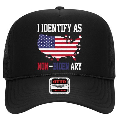 I Identify As Non Biden Amy America Flag Apparel Trucker Hat