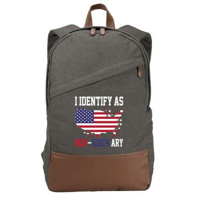 I Identify As Non Biden Amy America Flag Apparel Cotton Canvas Backpack