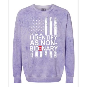 I Identify As Non Bidenary Anti Joe Biden Colorblast Crewneck Sweatshirt