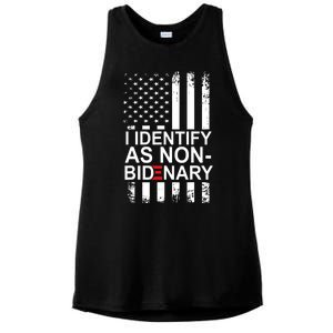 I Identify As Non Bidenary Anti Joe Biden Ladies PosiCharge Tri-Blend Wicking Tank