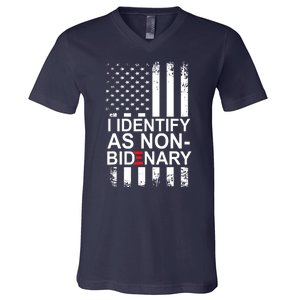 I Identify As Non Bidenary Anti Joe Biden V-Neck T-Shirt