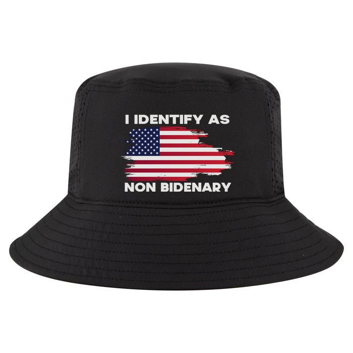 I Identify As Non Bidenary Patriot American Flag Cool Comfort Performance Bucket Hat