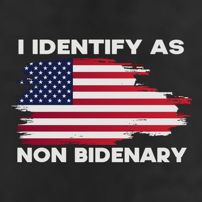 I Identify As Non Bidenary Patriot American Flag Cool Comfort Performance Bucket Hat