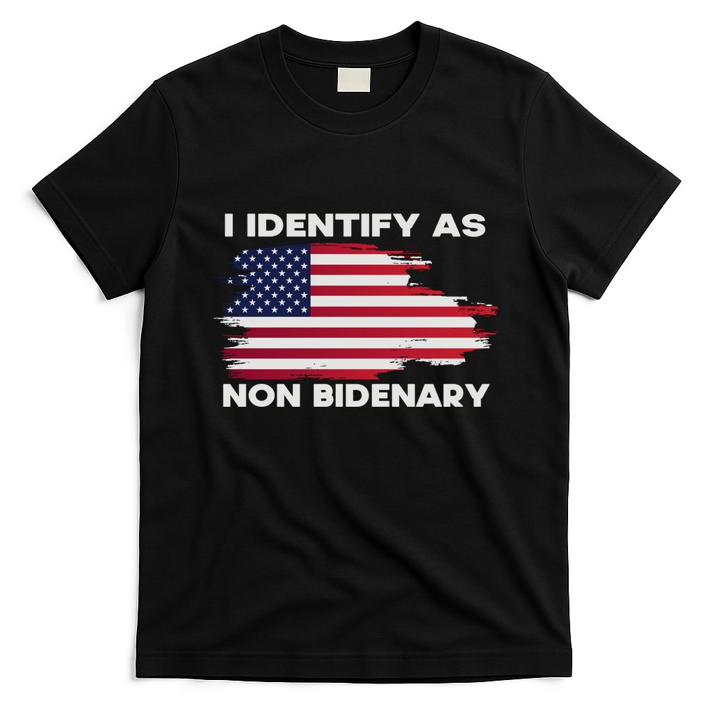 I Identify As Non Bidenary Patriot American Flag T-Shirt