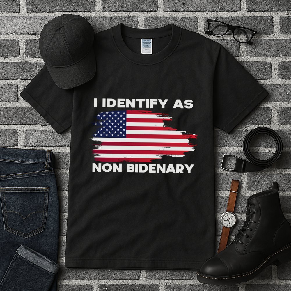 I Identify As Non Bidenary Patriot American Flag Tall T-Shirt