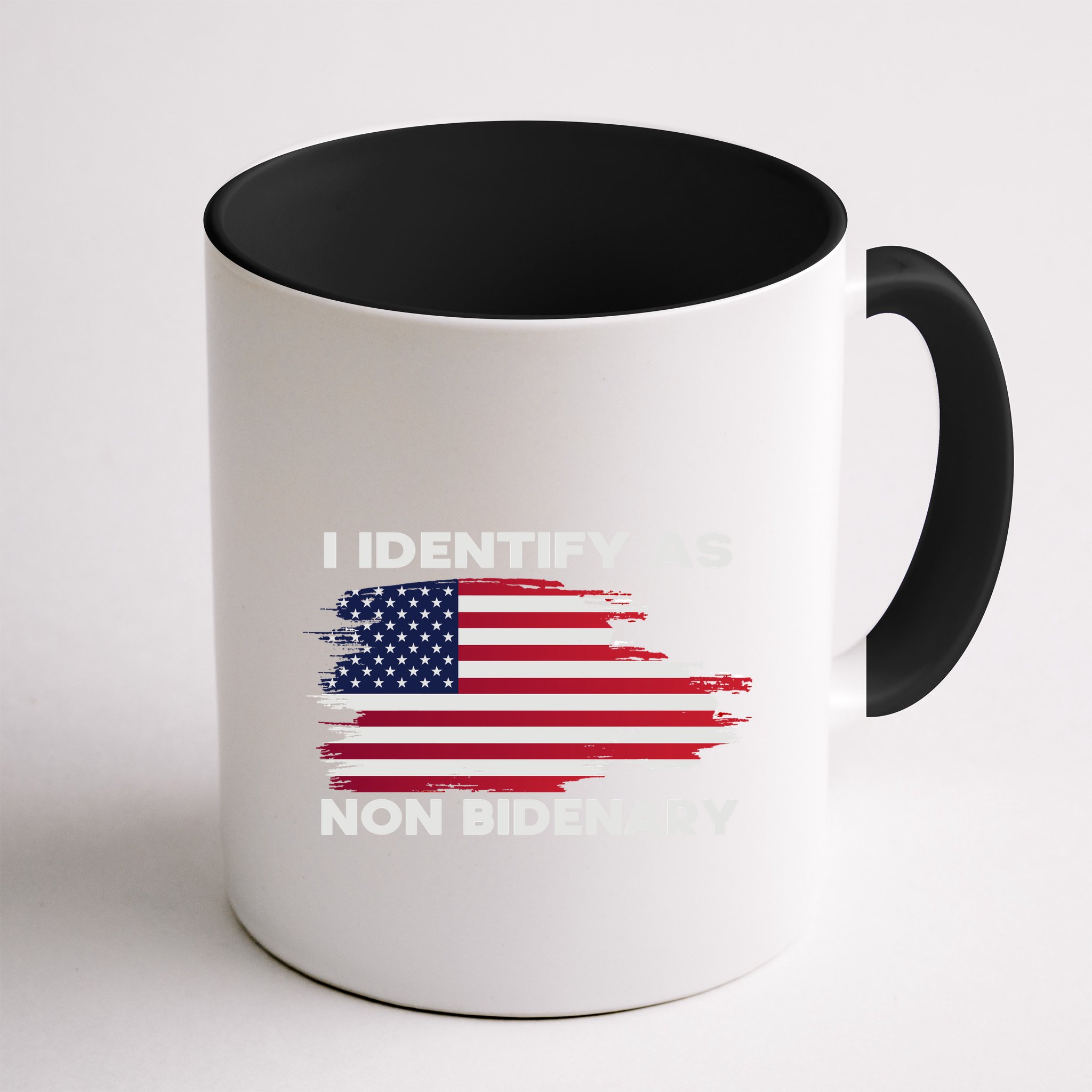I Identify As Non Bidenary Patriot American Flag Mug