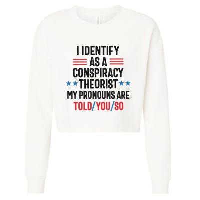 I Identify As A Conspiracy Theorist My Pronouns Are Told You So Cropped Pullover Crew