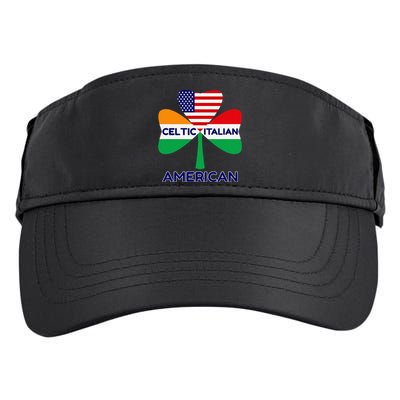 Irish Italian American Flag And Celtic Shamrock Pride Adult Drive Performance Visor