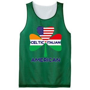 Irish Italian American Flag And Celtic Shamrock Pride Mesh Reversible Basketball Jersey Tank