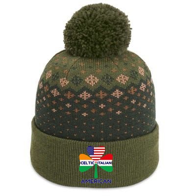 Irish Italian American Flag And Celtic Shamrock Pride The Baniff Cuffed Pom Beanie