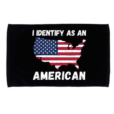 I Identify As An American, No Politics, 4th Of July USA Flag Microfiber Hand Towel