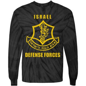 Idf Israeli Army Israel Defense Force Small Logo Tie-Dye Long Sleeve Shirt