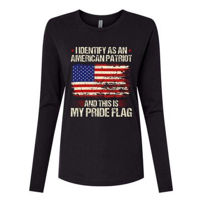 I Identify As An American Patriot This Is My Pride Flag Womens Cotton Relaxed Long Sleeve T-Shirt