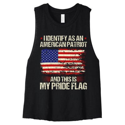 I Identify As An American Patriot This Is My Pride Flag Women's Racerback Cropped Tank