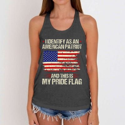 I Identify As An American Patriot This Is My Pride Flag Women's Knotted Racerback Tank