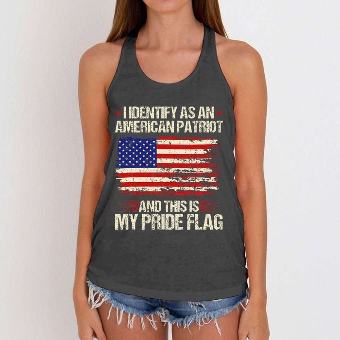 I Identify As An American Patriot This Is My Pride Flag Women's Knotted Racerback Tank