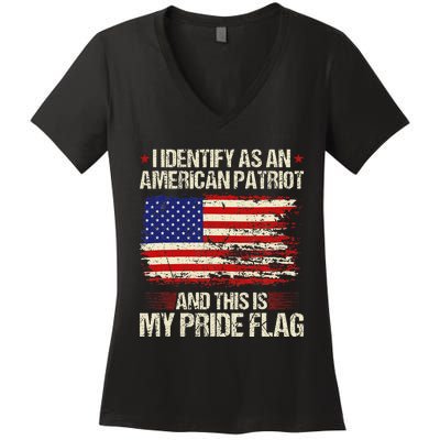 I Identify As An American Patriot This Is My Pride Flag Women's V-Neck T-Shirt