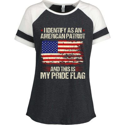 I Identify As An American Patriot This Is My Pride Flag Enza Ladies Jersey Colorblock Tee