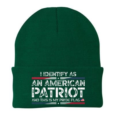 I Identify As An American Patriot Knit Cap Winter Beanie