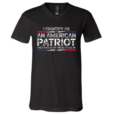 I Identify As An American Patriot V-Neck T-Shirt