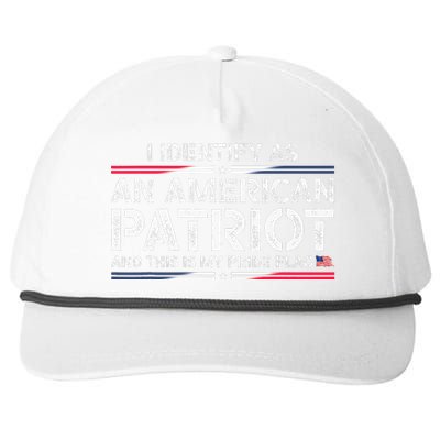 I Identify As An American Patriot Snapback Five-Panel Rope Hat