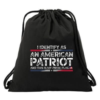 I Identify As An American Patriot Drawstring Bag