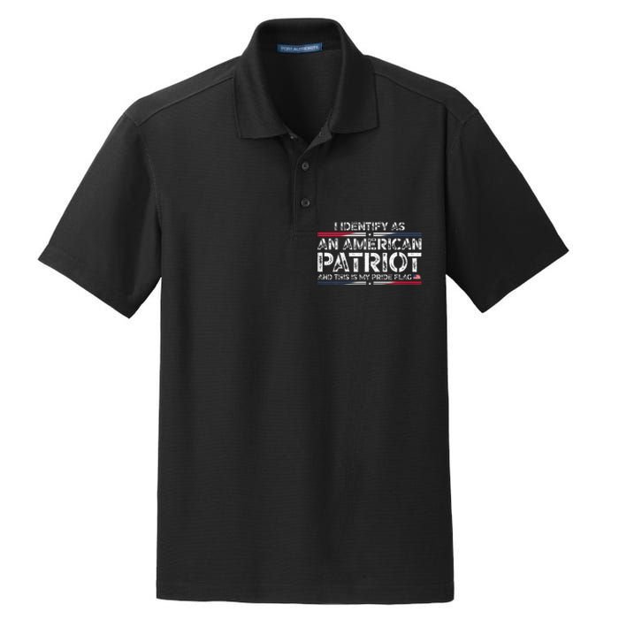 I Identify As An American Patriot Dry Zone Grid Polo