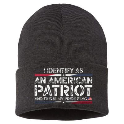 I Identify As An American Patriot Sustainable Knit Beanie