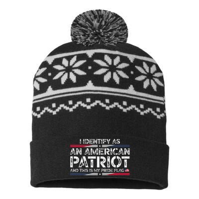 I Identify As An American Patriot USA-Made Snowflake Beanie