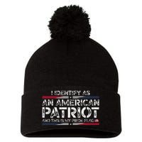 I Identify As An American Patriot Pom Pom 12in Knit Beanie