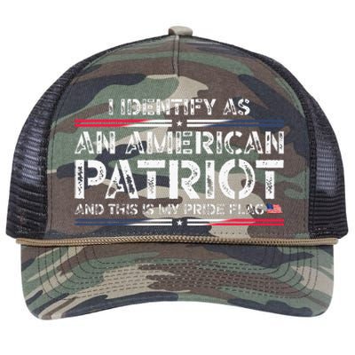 I Identify As An American Patriot Retro Rope Trucker Hat Cap