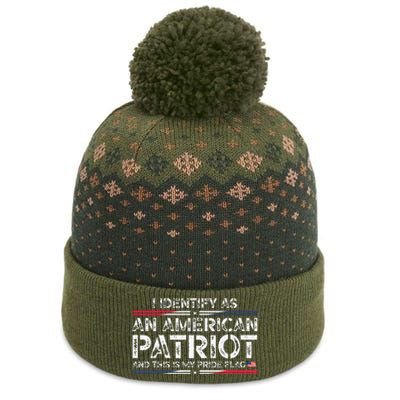 I Identify As An American Patriot The Baniff Cuffed Pom Beanie