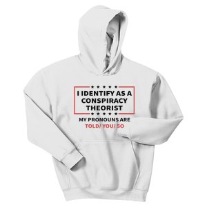 I Identify As A Conspiracy Theorist My Pronouns Are Told You Kids Hoodie